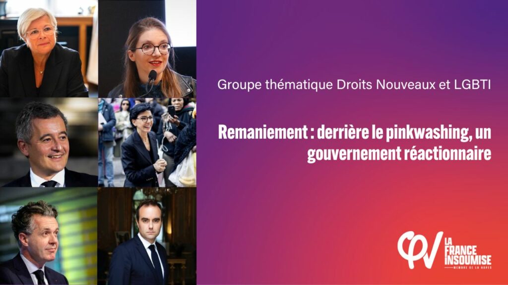 Visuel présentant la photographie des 6 ministres aux positions hostiles aux personnes LGBTI, et rappelant le groupe thématique auteur, et le titre de l'article.